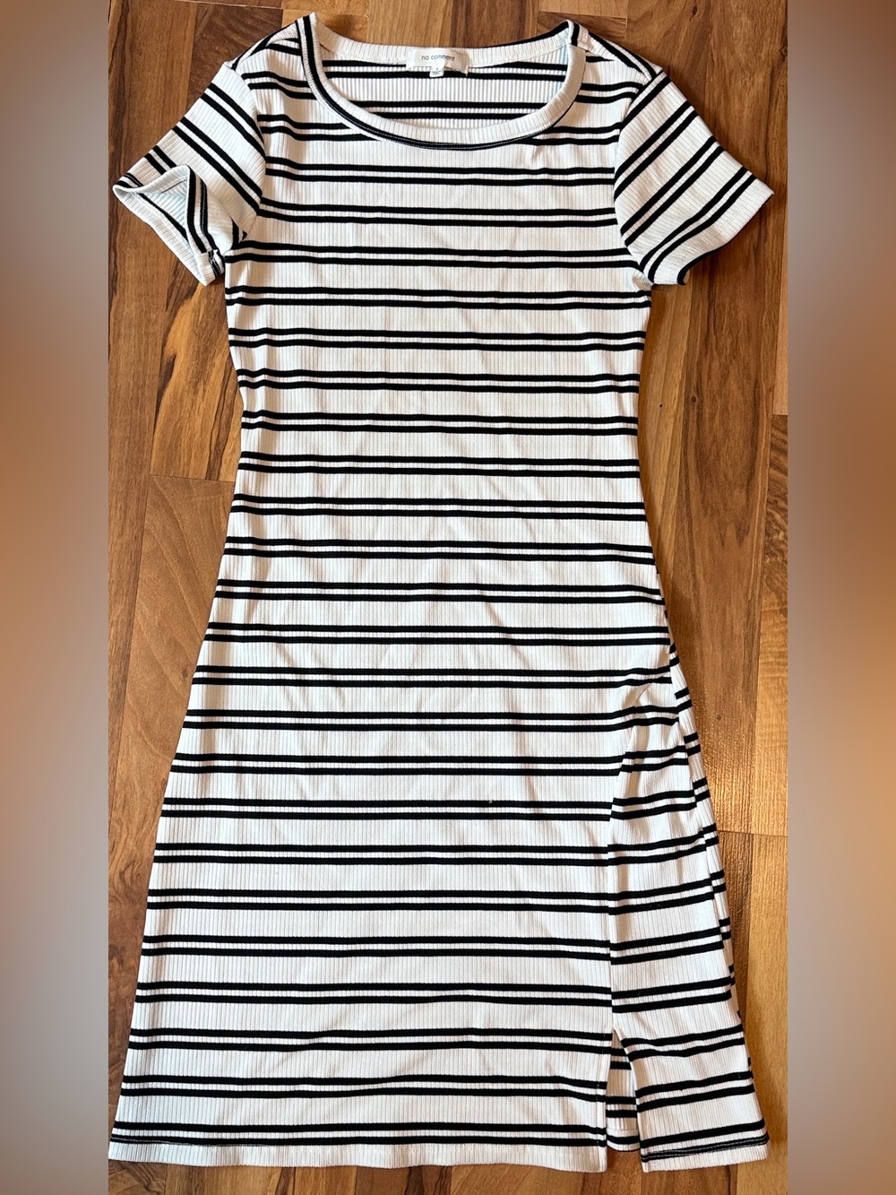 Striped Black & White Midi Tee Dress